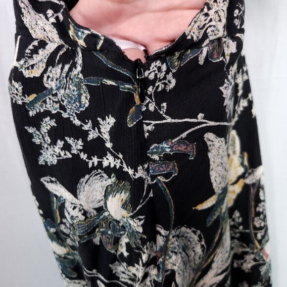 Free People Halter Wide Leg Jumpsuit Size 2 Cropped Floral Print Crinkle Fabric - Picture 12 of 16